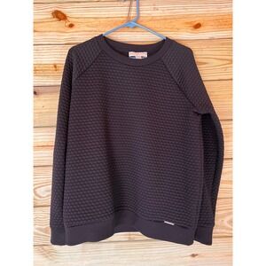 MICHAEL KORS‎ Women's Black Quilted Crewneck Sweatshirt Long Sleeve Size L